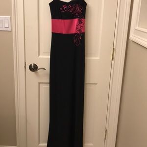 Floor length spaghetti strap dress